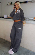 Lucky Thirteen Audrina Wide Leg Sweatpants - Volcanic | Women's Lounge Pants