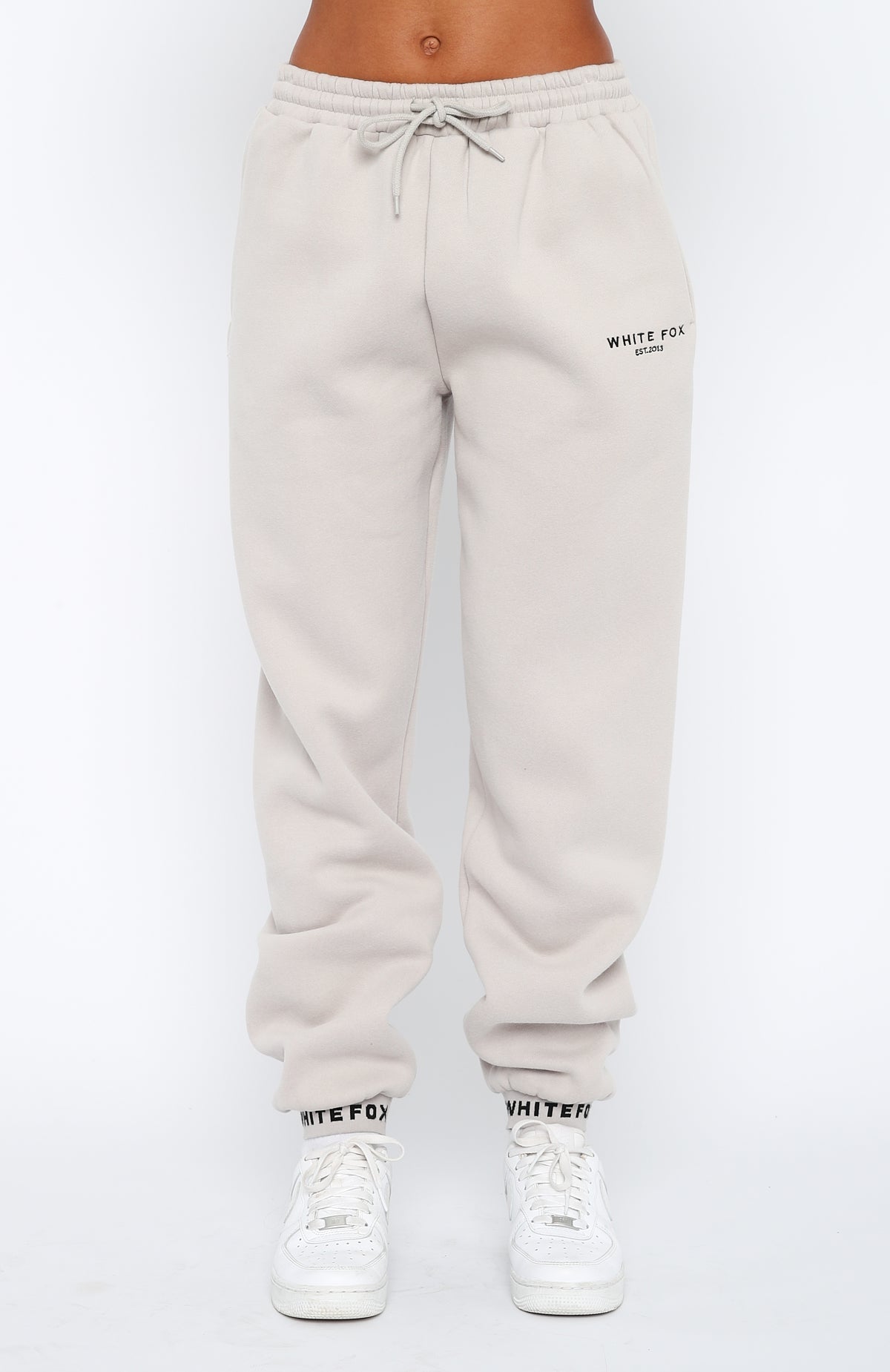 Put It On Repeat Sweatpants - Lunar | Fleece Joggers with Logo Detail