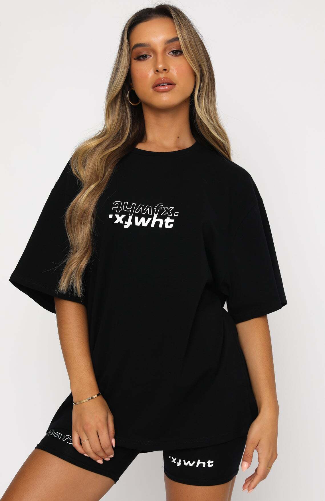 Catching Feelings Oversized Graphic Tee - Black | Women's T-Shirt