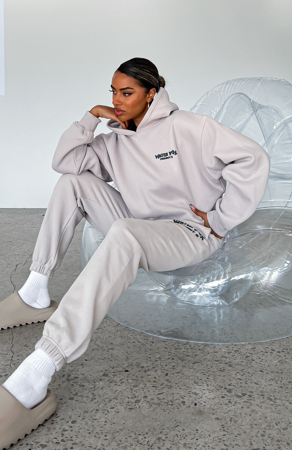 Project 5 Sweatpants - Lunar | Fleece Joggers with Puff Print Logo