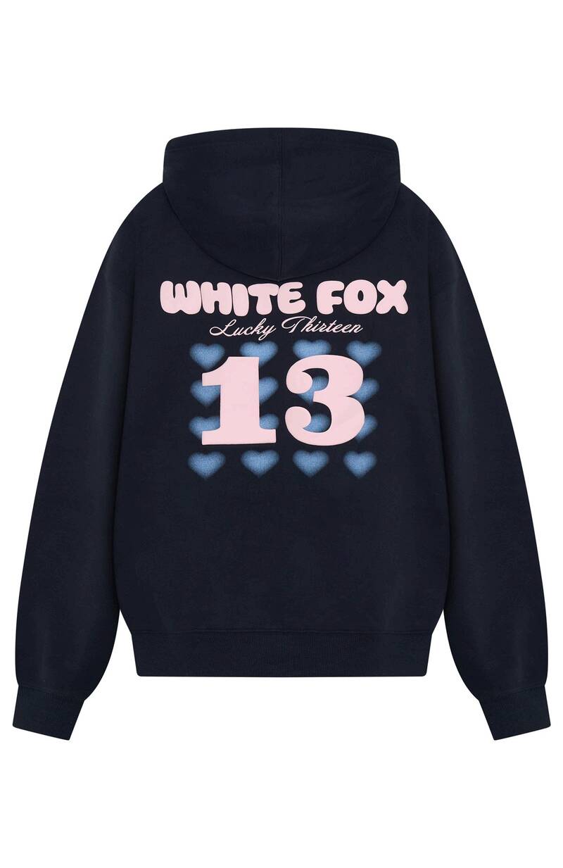 Lucky Thirteen Charise Zip Front Hoodie - Navy | Women's Oversized Fleece Hoodie