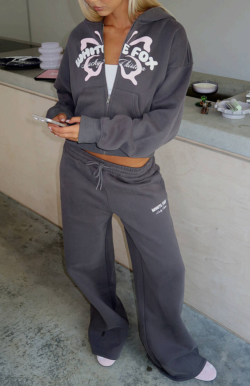 Lucky Thirteen Audrina Wide Leg Sweatpants - Volcanic | Women's Lounge Pants
