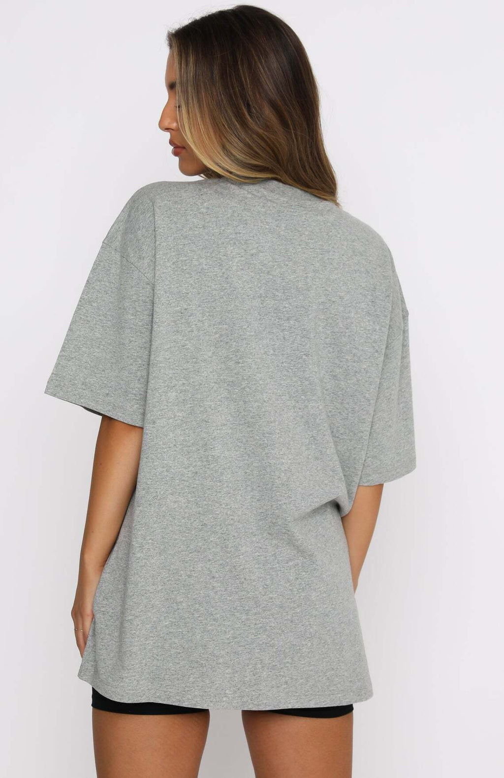 Varsity Tee - Dusty Grey Marle | Women's Oversized Graphic T-Shirt