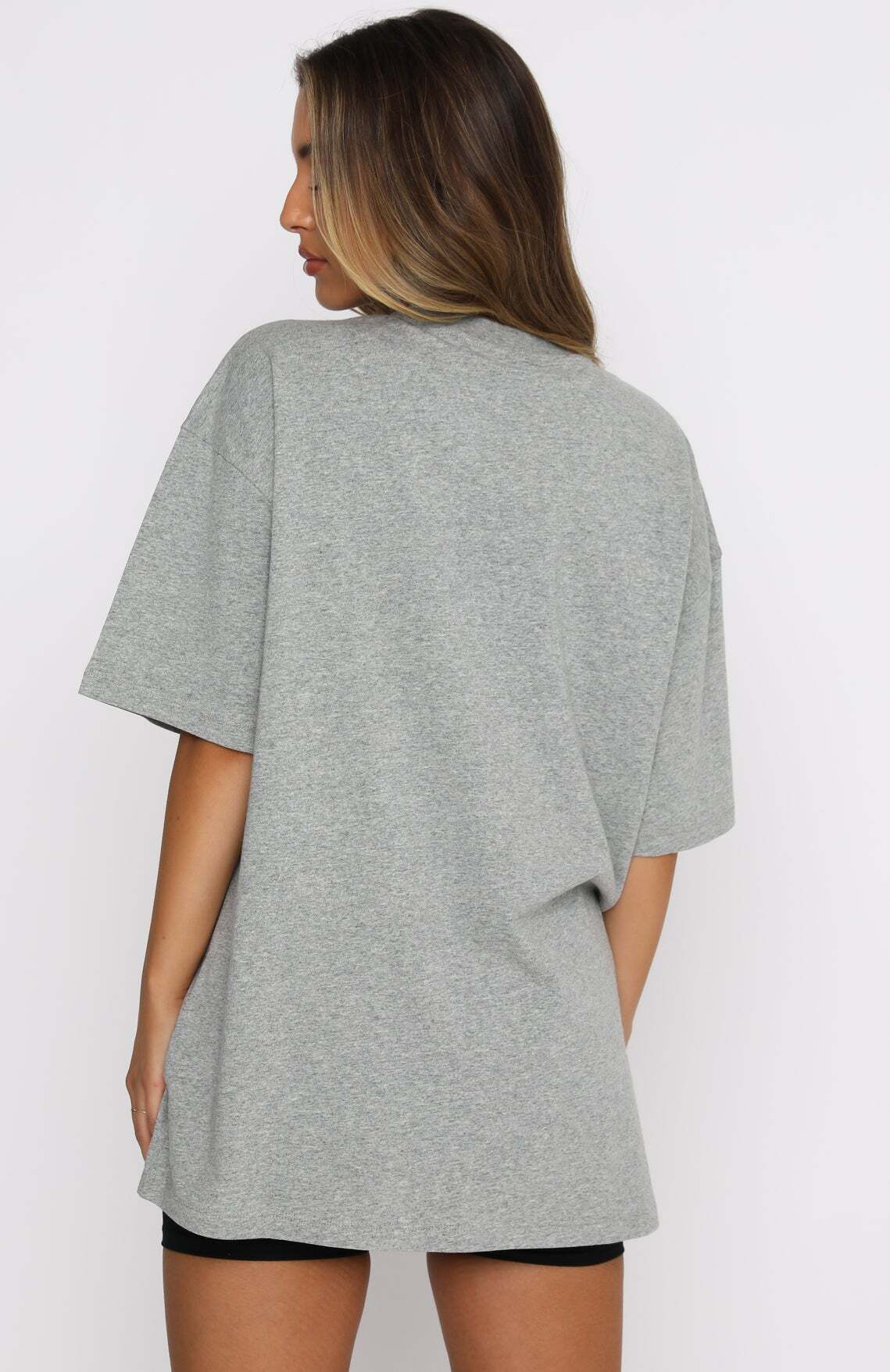 Varsity Tee - Dusty Grey Marle | Women's Oversized Graphic T-Shirt