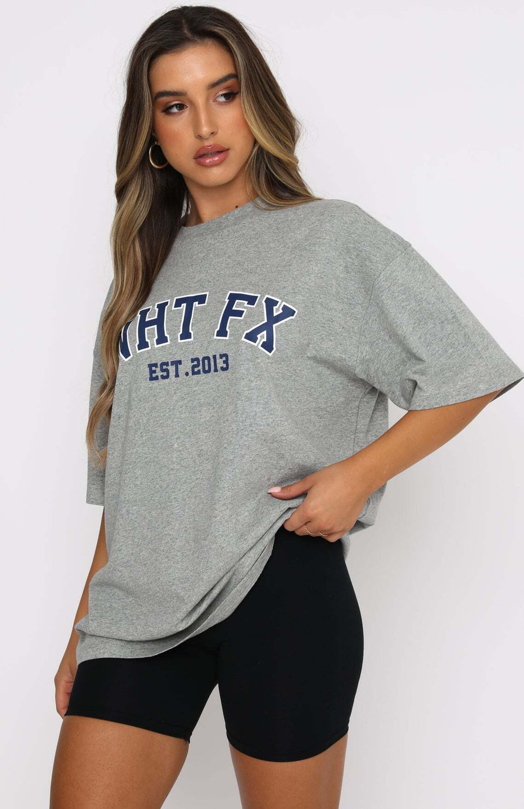 Varsity Tee - Dusty Grey Marle | Women's Oversized Graphic T-Shirt