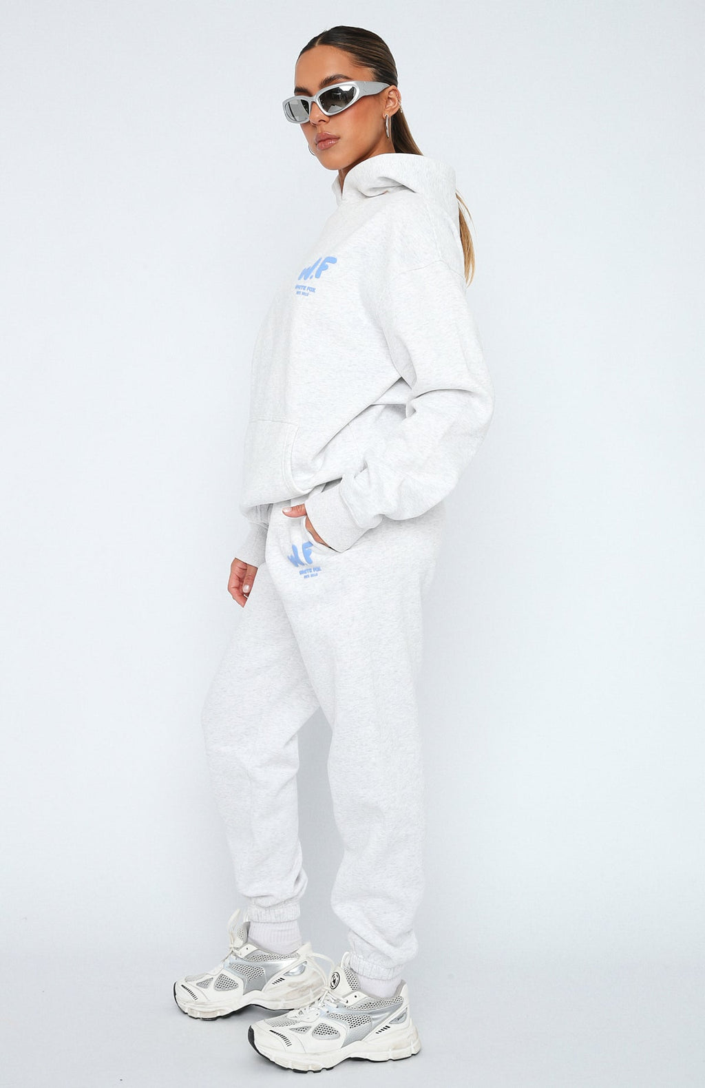 The New Standard Sweatpants - Grey Marle | Fleece Joggers with Puff Print Logo