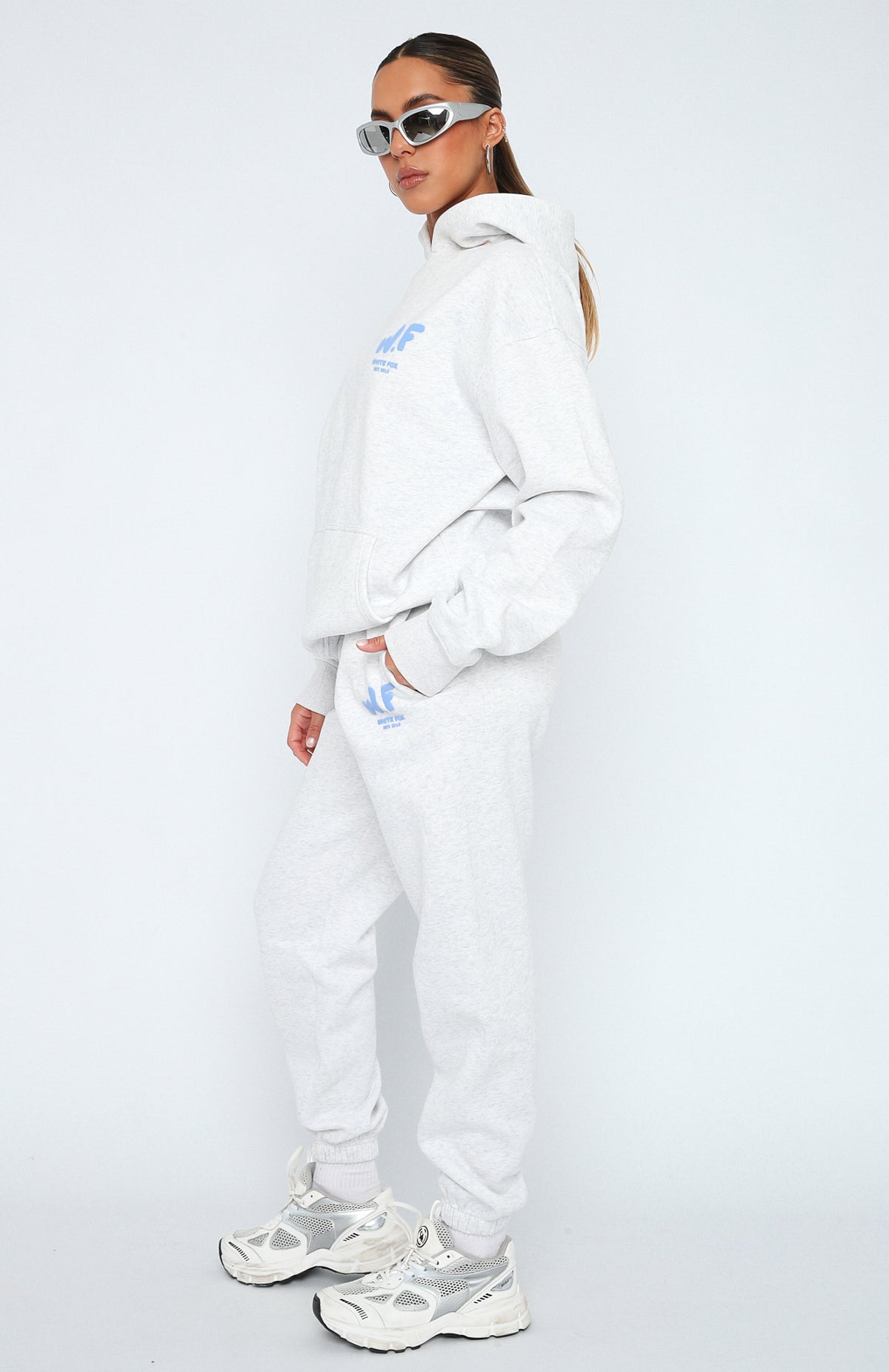The New Standard Sweatpants - Grey Marle | Fleece Joggers with Puff Print Logo