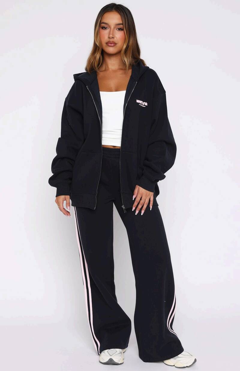 Lucky Thirteen Charise Wide Leg Sweatpants - Navy | Women's Fleece Lounge Pants