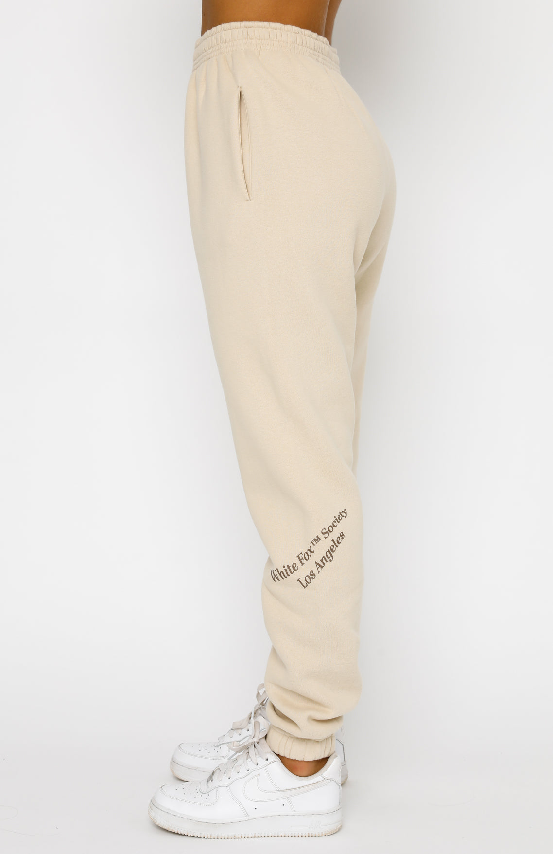 Can't Get Enough Sweatpants - Sand | Vintage Fleece Joggers with Logo Detail