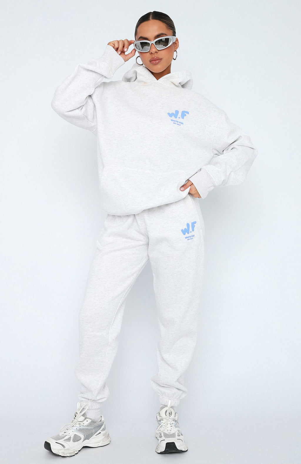 The New Standard Sweatpants - Grey Marle | Fleece Joggers with Puff Print Logo