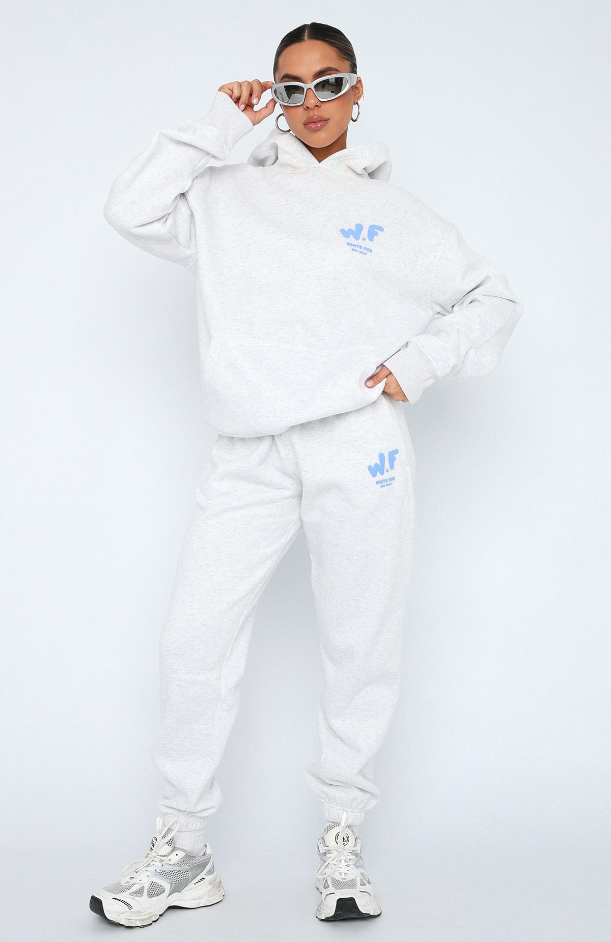 The New Standard Sweatpants - Grey Marle | Fleece Joggers with Puff Print Logo
