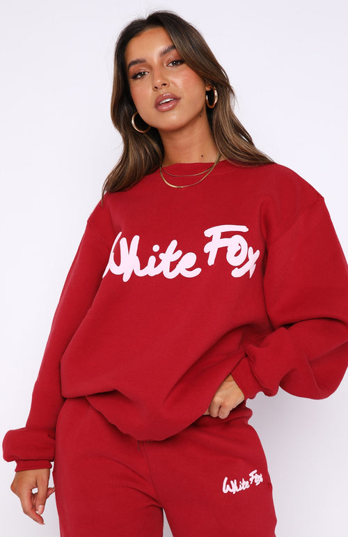 All Time Favourite Oversized Sweater - Red | Women's Oversized Knit Sweater