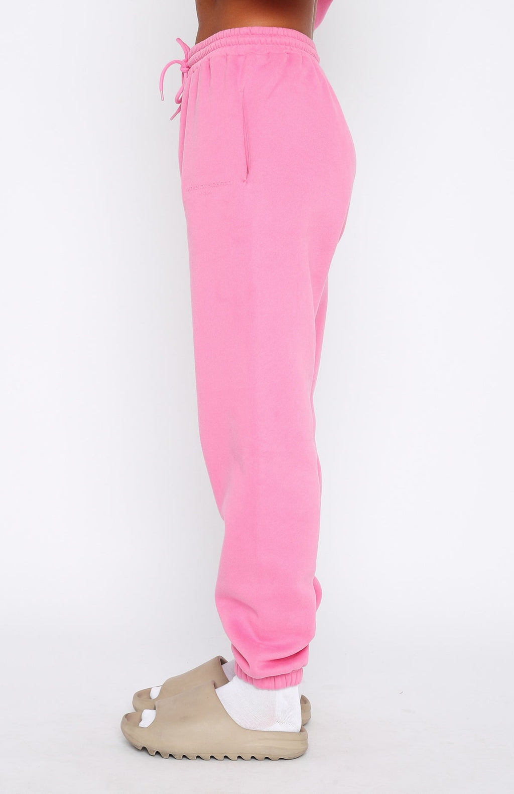Future Forward Sweatpants - Candy Pink | Fleece Joggers with Puff Print Logo