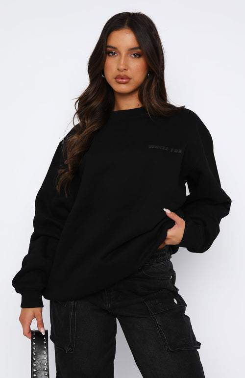 All A Blur Oversized Sweater - Black | Women's Oversized Knit Sweater