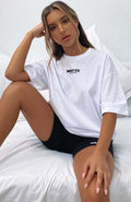 No Afterthought Tee - White | Women's Oversized Logo T-Shirt
