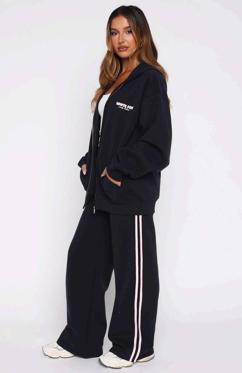 Lucky Thirteen Charise Wide Leg Sweatpants - Navy | Women's Fleece Lounge Pants