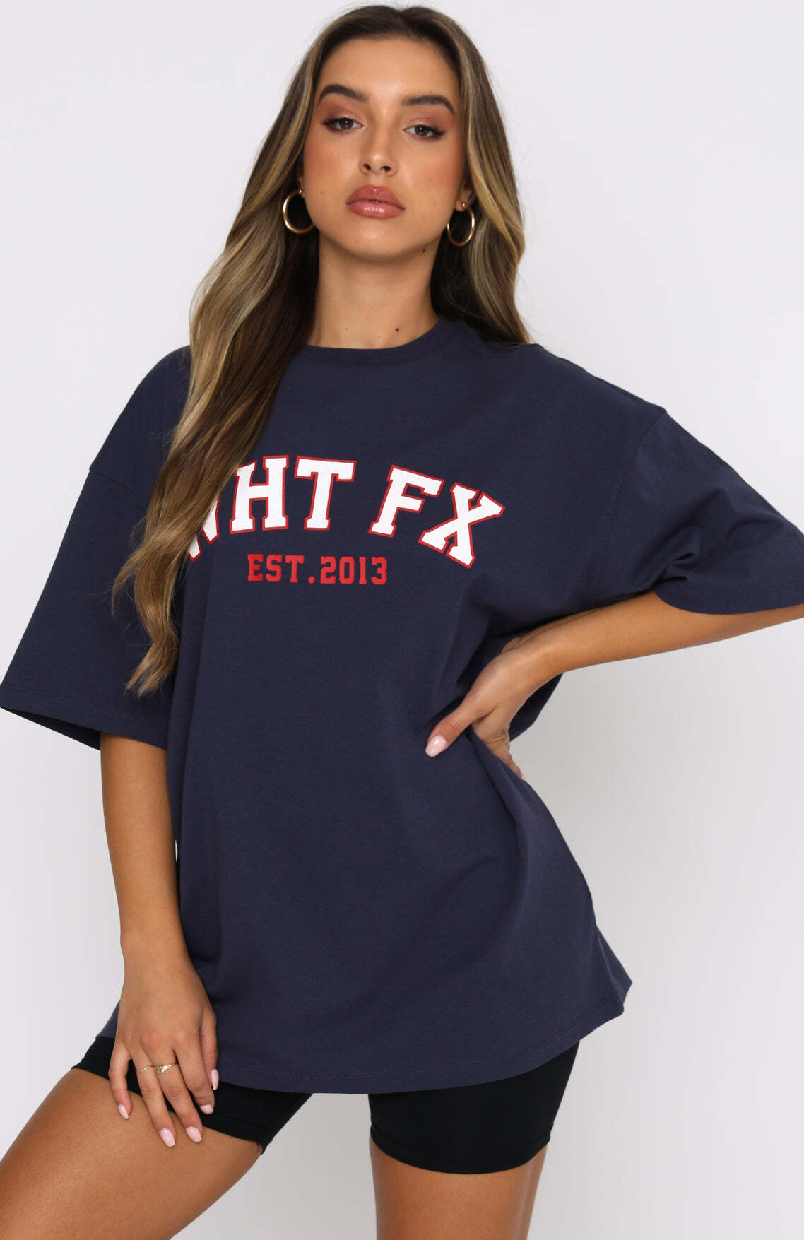 Varsity Tee - Dusty Navy | Women's Relaxed Fit T-Shirt