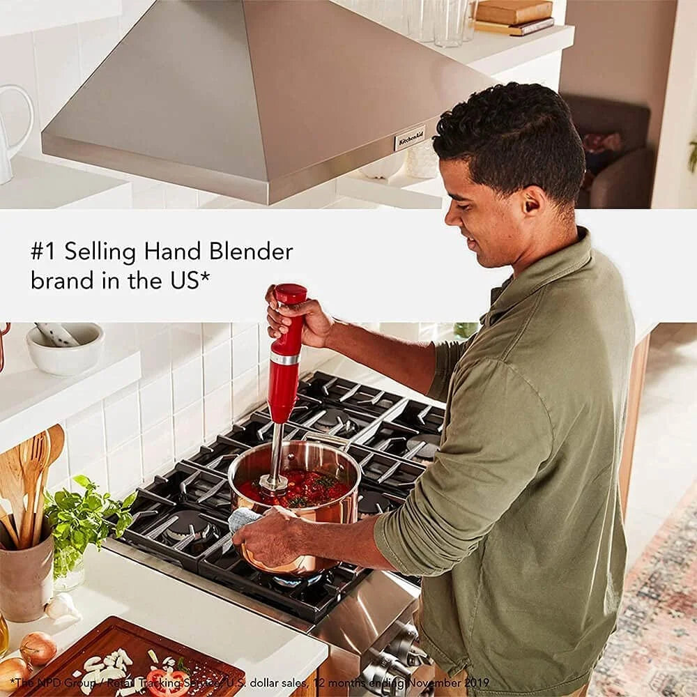 KitchenAid Cordless Variable Speed Hand Blender with Chopper and Whisk Attachment - KHBBV83