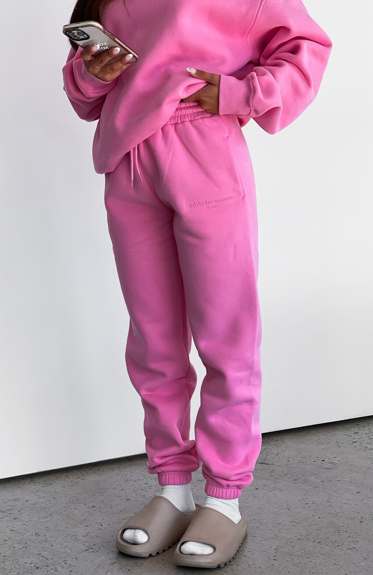 Future Forward Sweatpants - Candy Pink | Fleece Joggers with Puff Print Logo