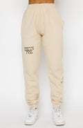 Can't Get Enough Sweatpants - Sand | Vintage Fleece Joggers with Logo Detail