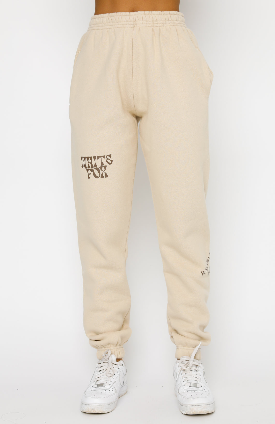 Can't Get Enough Sweatpants - Sand | Vintage Fleece Joggers with Logo Detail
