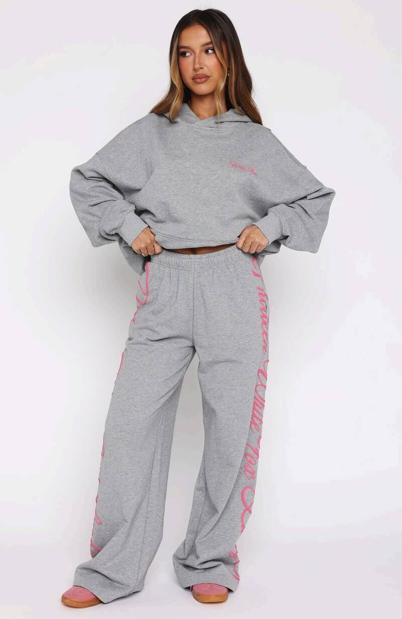 Lucky Thirteen Shaya Wide Leg Sweatpants - Dark Grey Marle | Women's Lounge Pants
