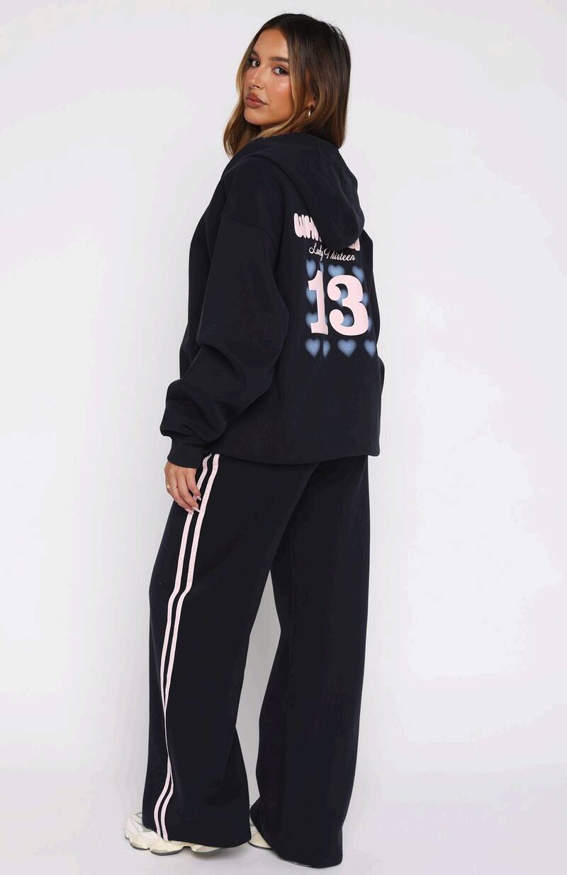 Lucky Thirteen Charise Wide Leg Sweatpants - Navy | Women's Fleece Lounge Pants