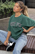 Varsity Tee - Green | Women's Oversized Graphic T-Shirt