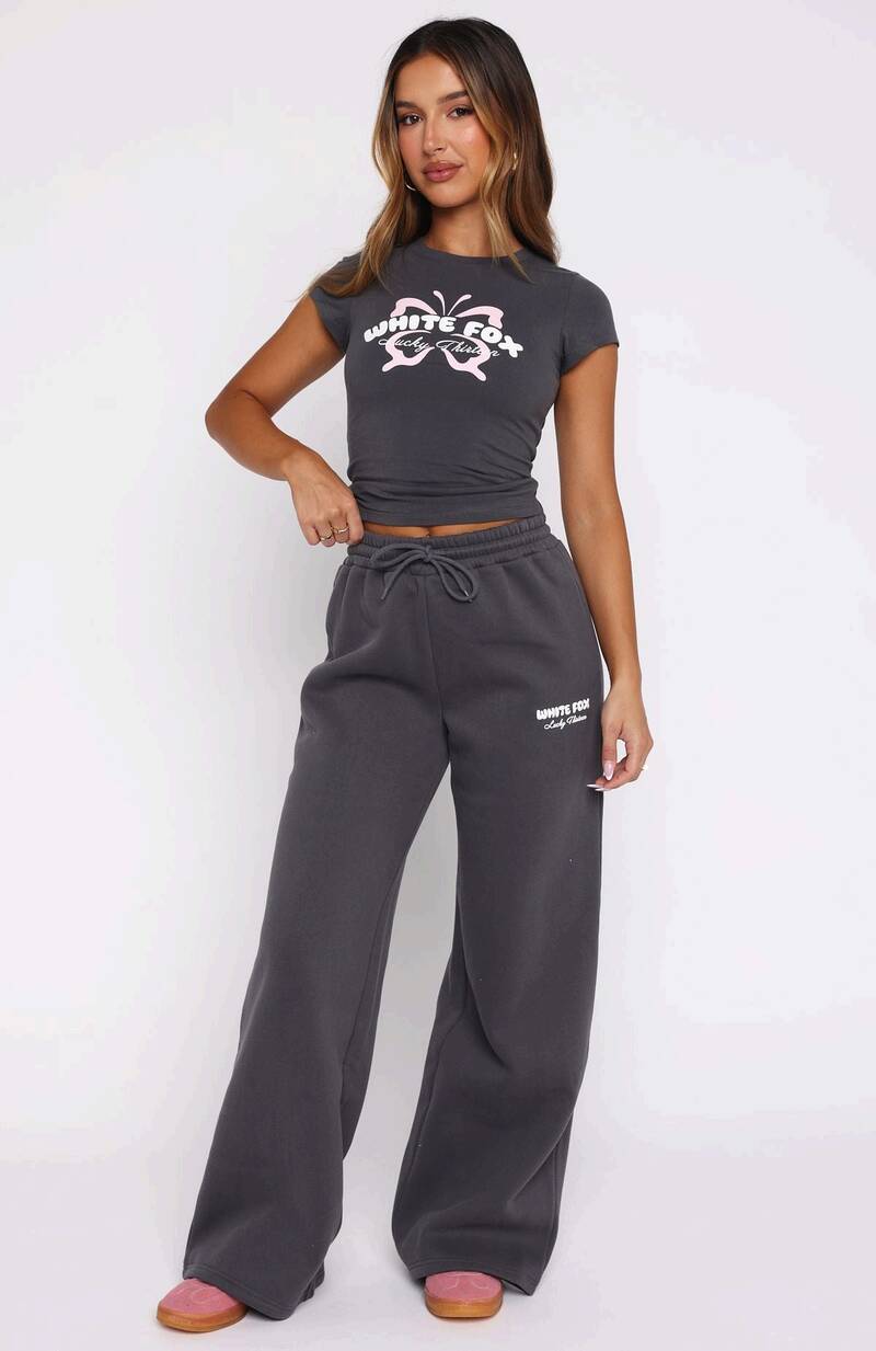 Lucky Thirteen Audrina Wide Leg Sweatpants - Volcanic | Women's Lounge Pants