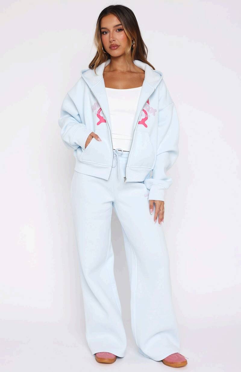 Lucky Thirteen Audrina Wide Leg Sweatpants - Blue | Women's Lounge Pants