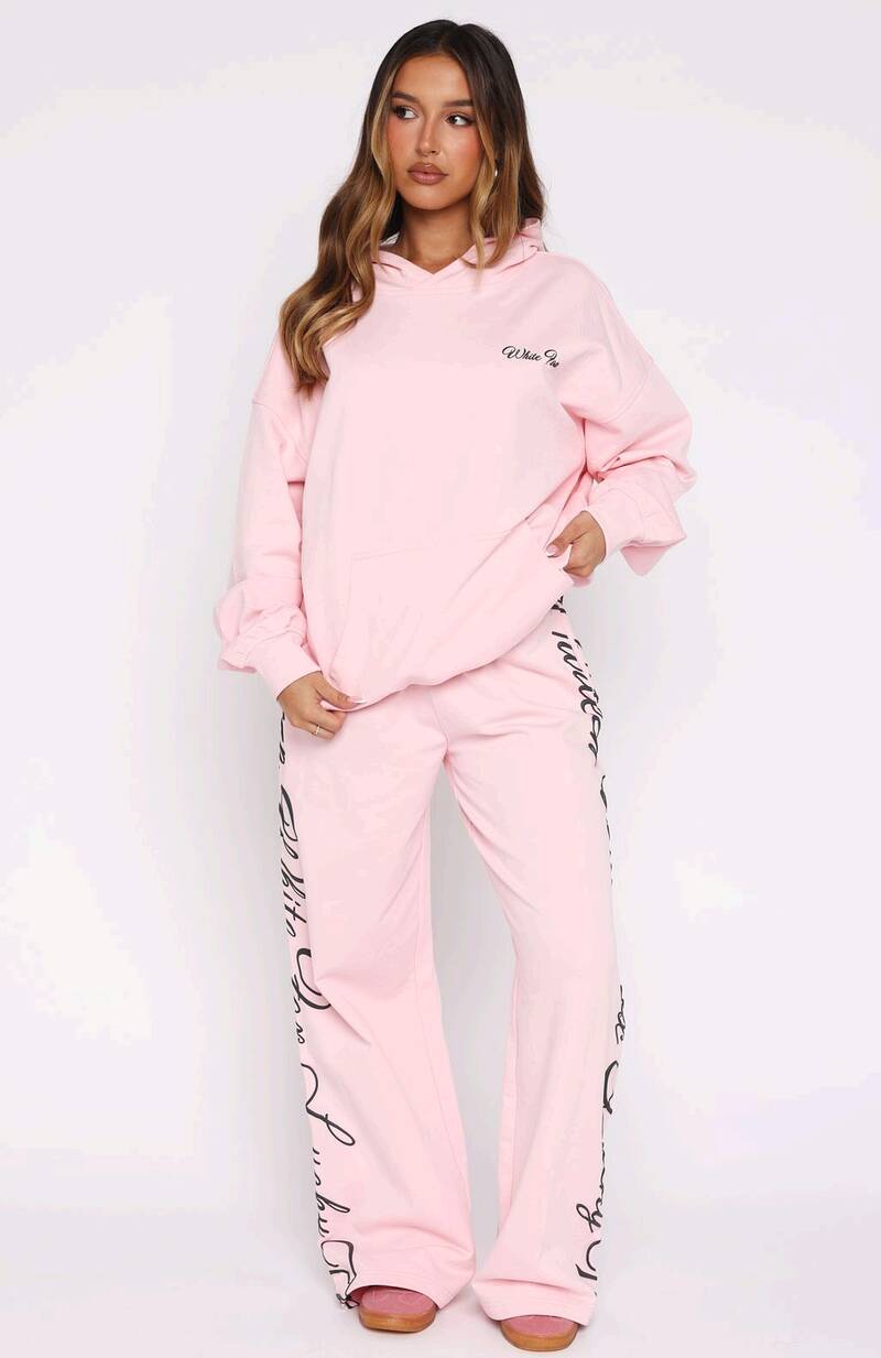 Lucky Thirteen Shaya Wide Leg Sweatpants - Soft Pink | Women's Lounge Pants
