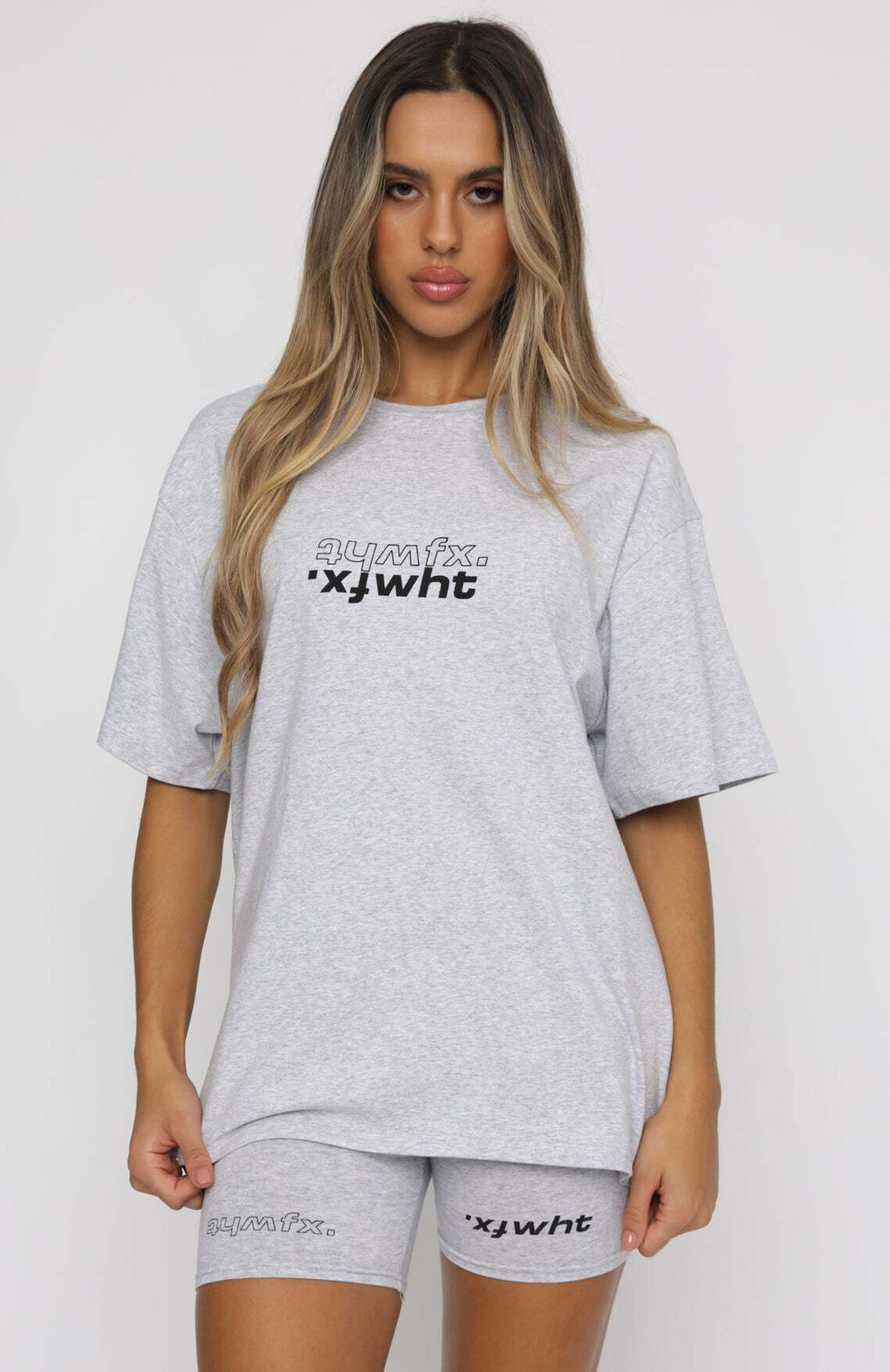 Catching Feelings Oversized Graphic Tee - Grey Marle | Women's T-Shirt
