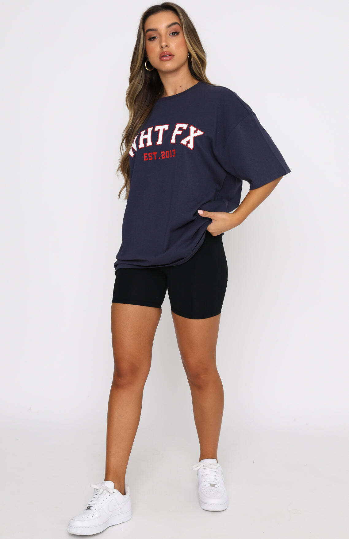Varsity Tee - Dusty Navy | Women's Relaxed Fit T-Shirt