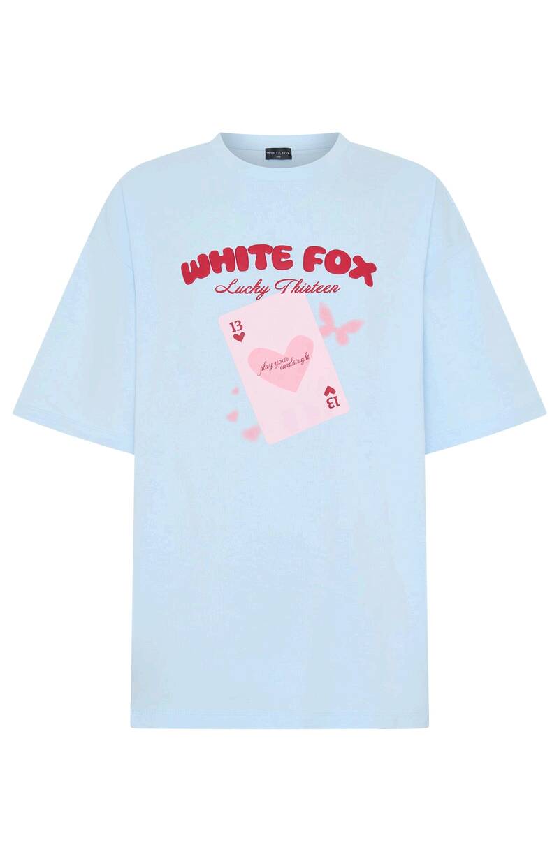 Lucky Thirteen Kalena Oversized Tee Blue