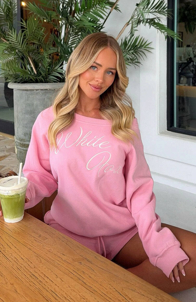 Lucky Thirteen Elsa Off Shoulder Sweater - Candy Pink | Women's Ribbed Lounge Top