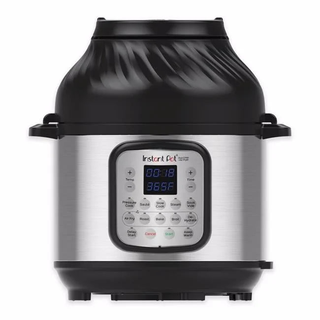 Instant Pot  8 qt. Duo Crisp Stainless Steel Pressure Cooker, Black & Silver