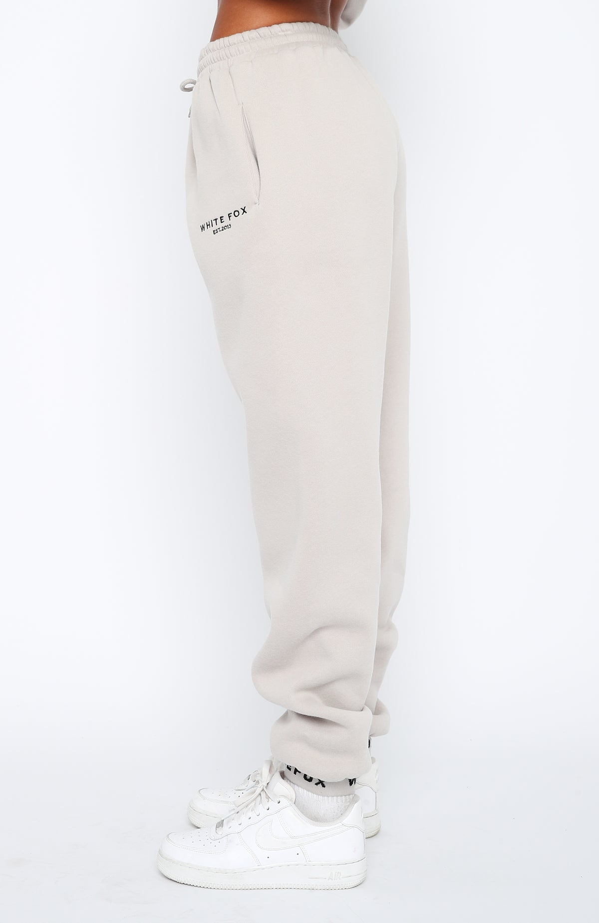 Put It On Repeat Sweatpants - Lunar | Fleece Joggers with Logo Detail