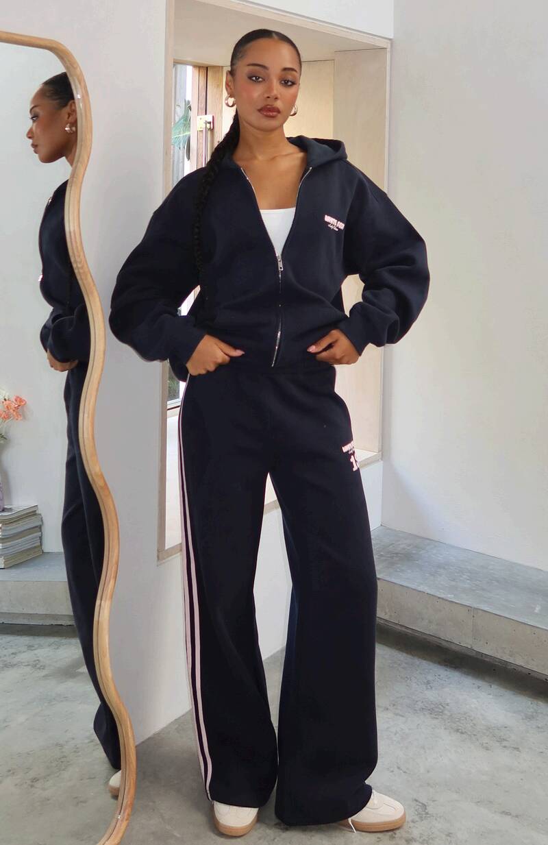Lucky Thirteen Charise Wide Leg Sweatpants - Navy | Women's Fleece Lounge Pants
