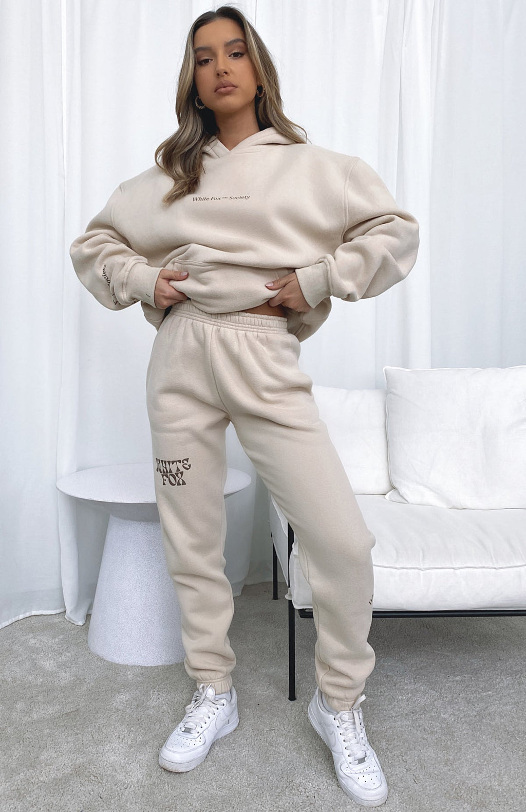 Can't Get Enough Sweatpants - Sand | Vintage Fleece Joggers with Logo Detail