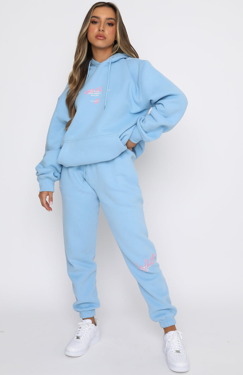 New Story Sweatpants - Baby Blue | Fleece Joggers with Printed Graphic Detail