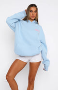 With Love &amp; Kisses Oversized Hoodie Baby Blue