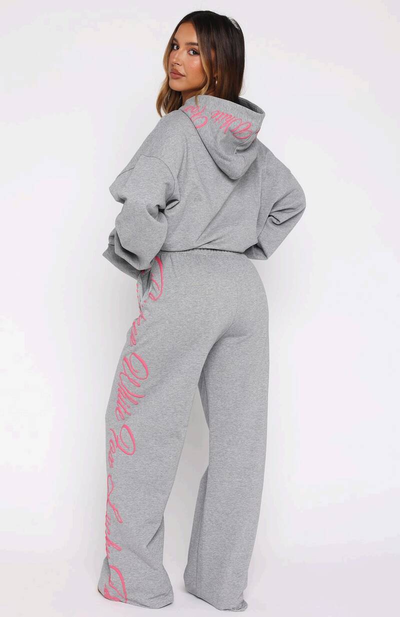 Lucky Thirteen Shaya Wide Leg Sweatpants - Dark Grey Marle | Women's Lounge Pants