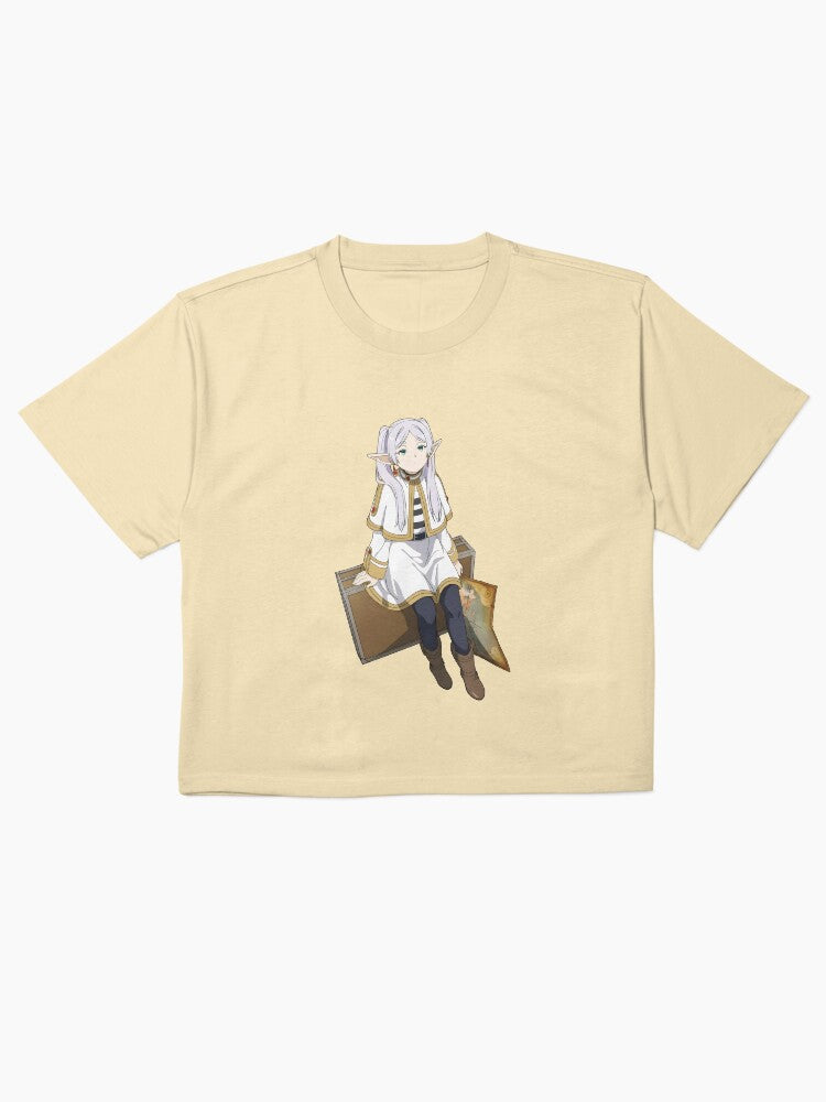 Elegant Elf Mage with White Robe and Staff Boxy T-Shirt