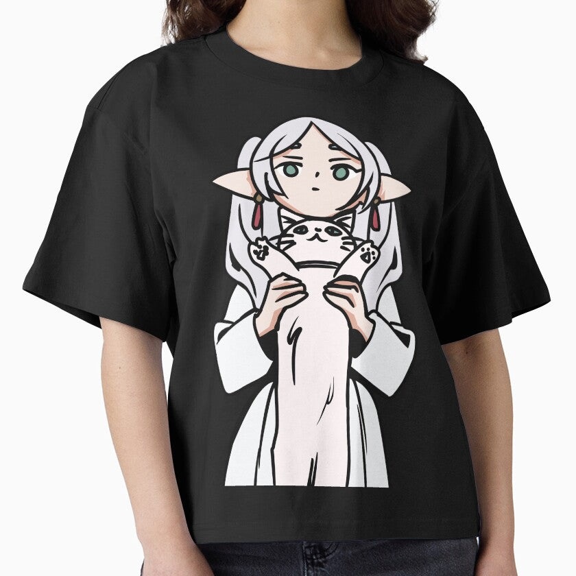 Frieren Cat Boxy T-Shirt