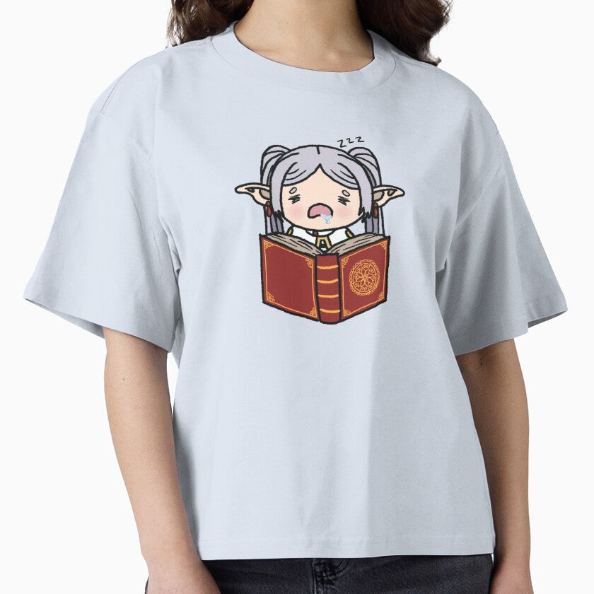 Tired Frieren Bookworm Boxy T-Shirt