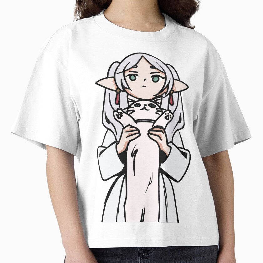 Frieren Cat Boxy T-Shirt