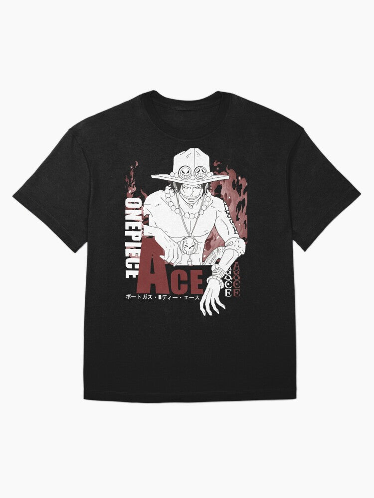 AceFlames Fire Fist Graphic Tee, High Quality Cotton Streetwear - - One Piece