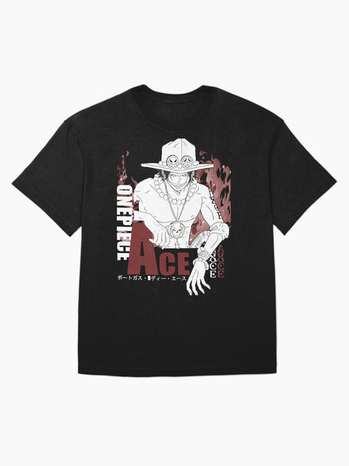 AceFlames Fire Fist Graphic Tee, High Quality Cotton Streetwear - - One Piece | One Piece Graphic Tee