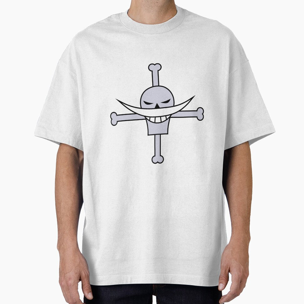 Great Pirate Whitebeard Crest Tee, Relaxed Fit Anime Streetwear - - One Piece