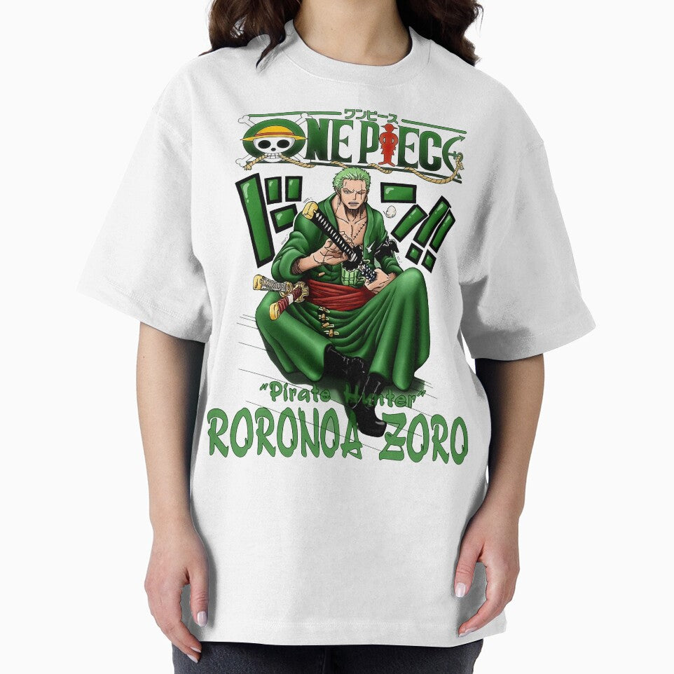 Zoro Pirate Hunter Mastery Tee, Versatile Anime Oversized Shirt - - One Piece
